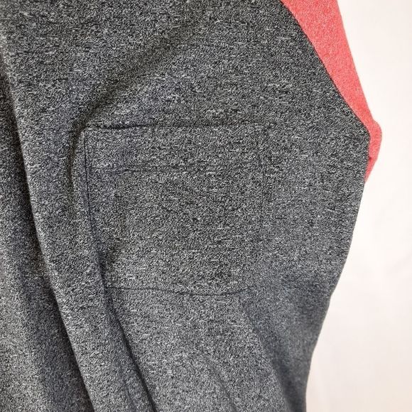 LuLaRoe Carly swing dress gray red contrast short sleeve pocket high-low small - Picture 7 of 10